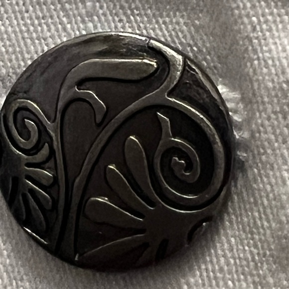 Once Again White 3/4 Sleeve Metal Button Jacket w/metallic Thread Embroidery. L - Picture 6 of 11